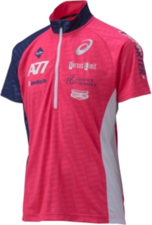 【ASICS/アシックス】 A77 ハーフジップTシャツ ディバピンクxネイビーブルー ユニセックス アシックス